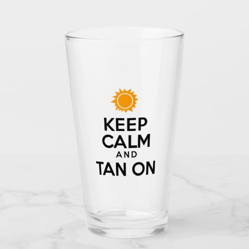 Keep Calm And Tan On Sun Icon Glass