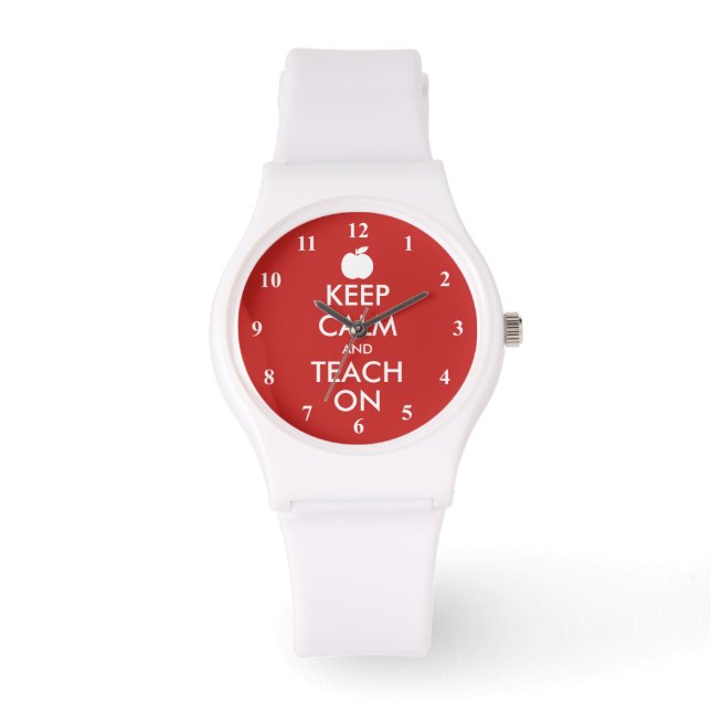 Keep Calm and teach on wrist watch teacher gift (Front)