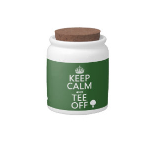 Keep Calm and Tee Off - Golf presents, all colors. Candy Jar