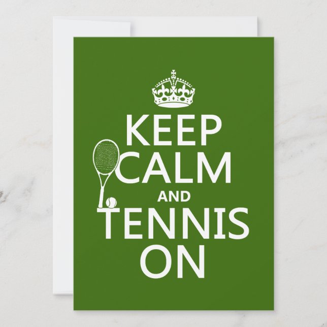 Keep Calm and Tennis On (any background color) Invitation (Front)