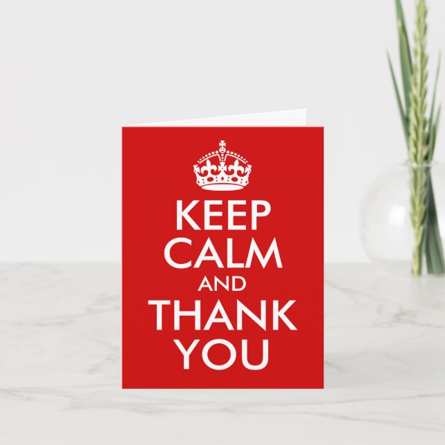 Keep Calm and Thank You Card (Front)