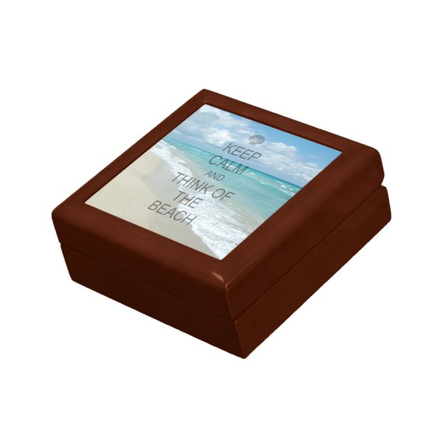 Keep Calm and Think of the Beach Keepsake Box (Side)
