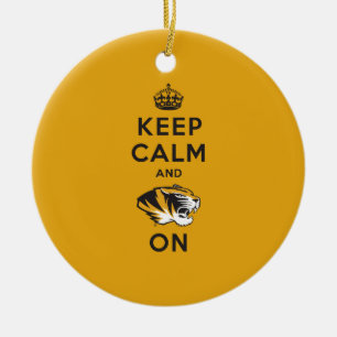 Keep Calm and Tiger on Ceramic Ornament