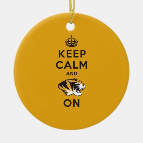 Keep Calm and Tiger on Ceramic Ornament