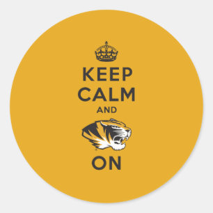 Keep Calm and Tiger on Classic Round Sticker
