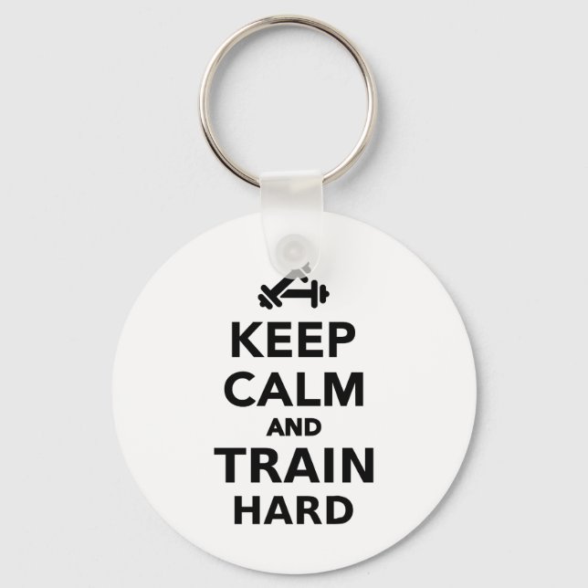 Keep calm and train hard keychain (Front)