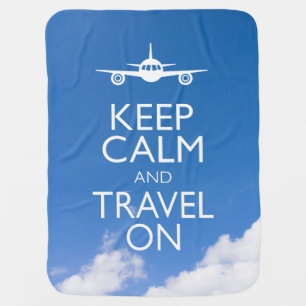 KEEP CALM AND TRAVEL ON SWADDLE BLANKET