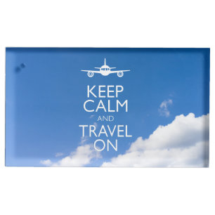 KEEP CALM AND TRAVEL ON TABLE CARD HOLDER