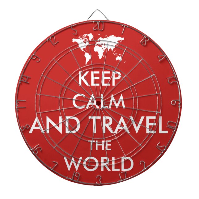 Keep calm and travel the world dart board (Front)