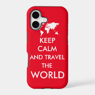 Keep calm and travel the world iPhone 17 case