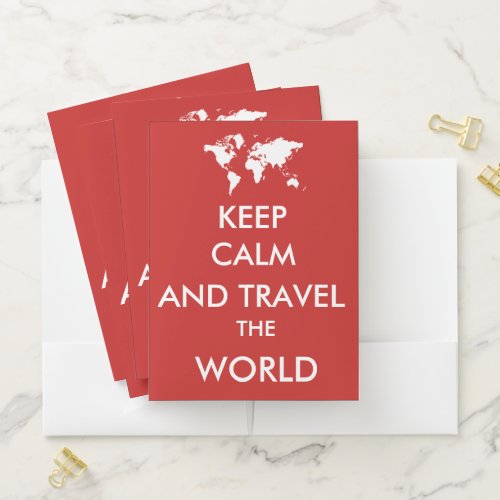 Keep calm and travel the world pocket folder