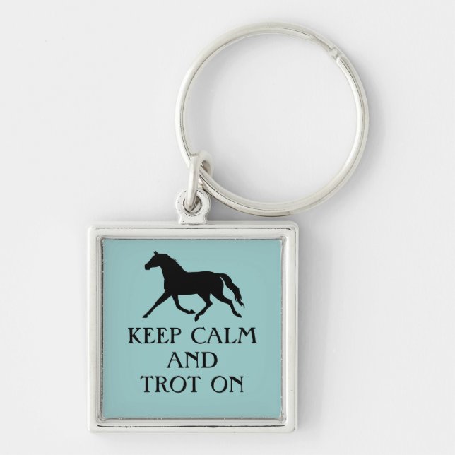 Keep Calm and Trot On Equestrian Keychain (Front)
