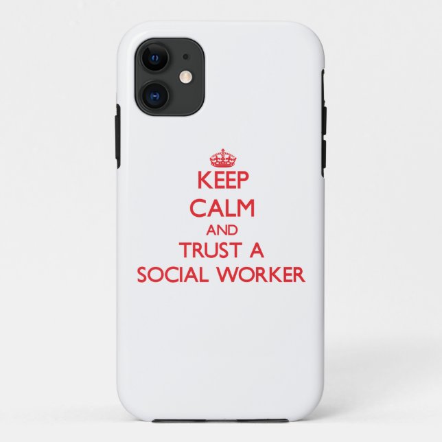 Keep Calm and Trust a Social Worker Case-Mate iPhone Case (Back)