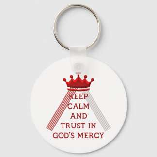 Keep Calm and Trust in God's Mercy Keychain