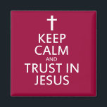 Keep Calm and trust in Jesus Magnet<br><div class="desc">In uncertain times, the powerful declaration "Jesus Christ is LORD" offers unshakable hope. Recognizing Jesus as LORD means acknowledging His authority, divinity, and saving power. For millions of believers worldwide, this truth forms the foundation of faith. The phrase "Keep calm and trust Jesus" encourages spiritual peace, even during life’s storms....</div>