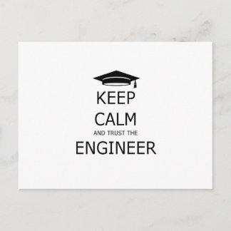 Keep calm and trust the engineer postcard