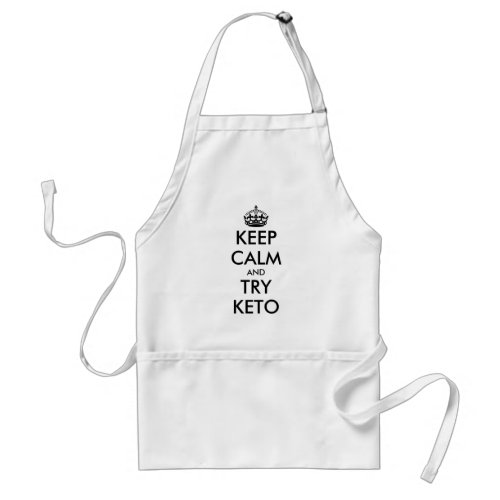 Keep calm and try keto diet funny BBQ apron