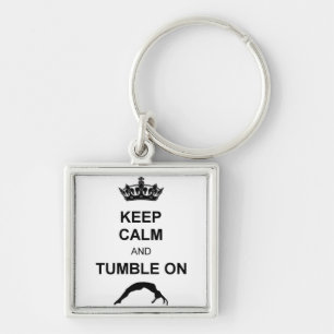 Keep calm and tumble gymnast keychain