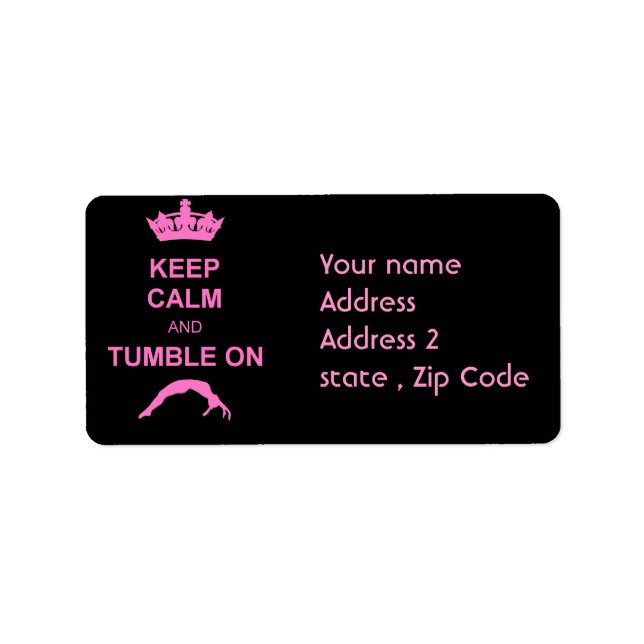 Keep calm and tumble gymnast label (Front)
