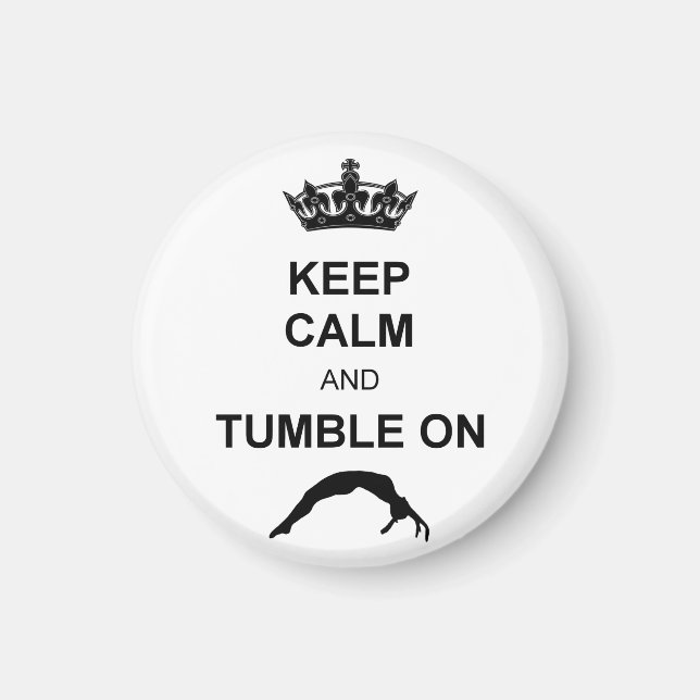 Keep calm and tumble gymnast magnet (Front)