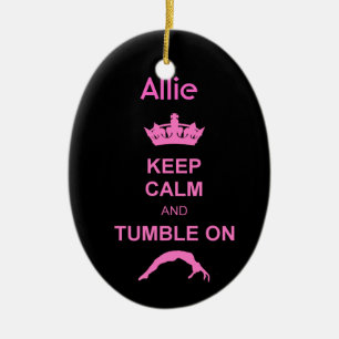 Keep Calm and Tumble gymnast ornament