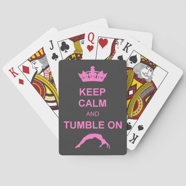 Keep calm and tumble gymnast poker cards (Back)