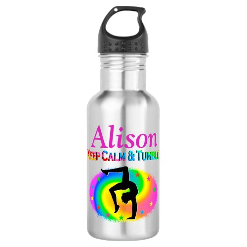 KEEP CALM AND TUMBLE GYMNAST WATER BOTTLE