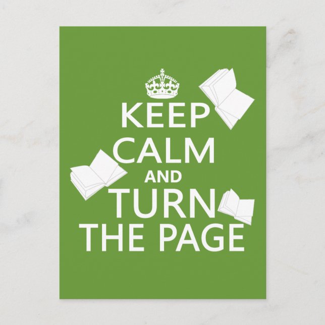 Keep Calm and Turn The Page Postcard (Front)