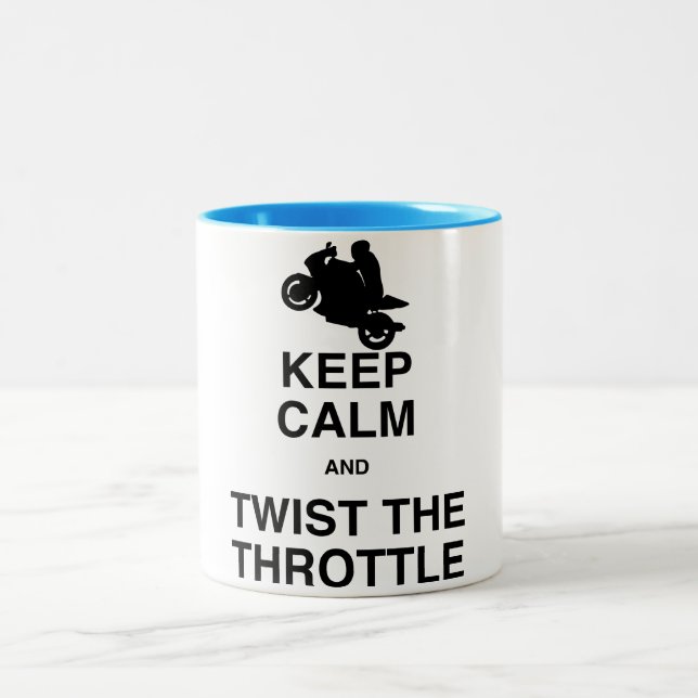 Keep Calm and Twist the Throttle - Sport/Street Two-Tone Coffee Mug (Center)