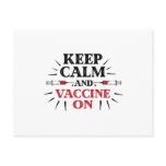 Keep Calm And Vaccine On Postcard Keep Calm And Vaccine On Postcard