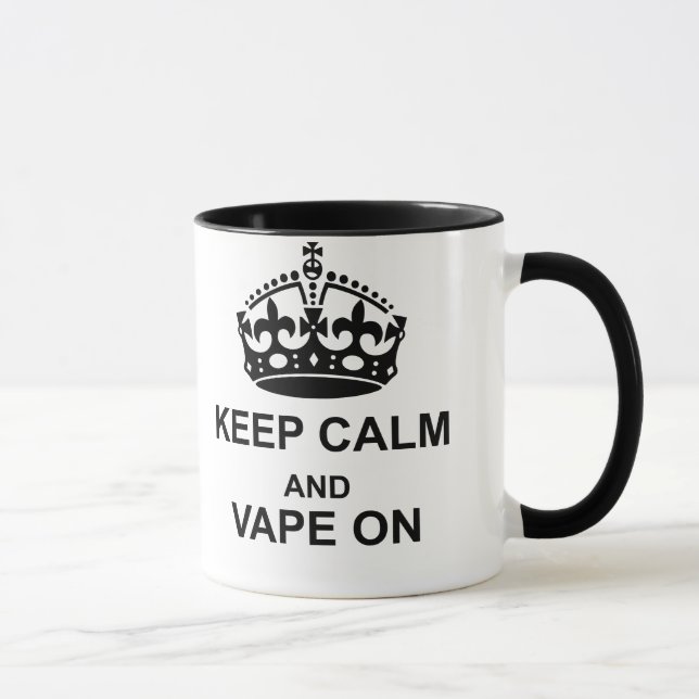 Keep Calm and Vape On Black Mug (Right)