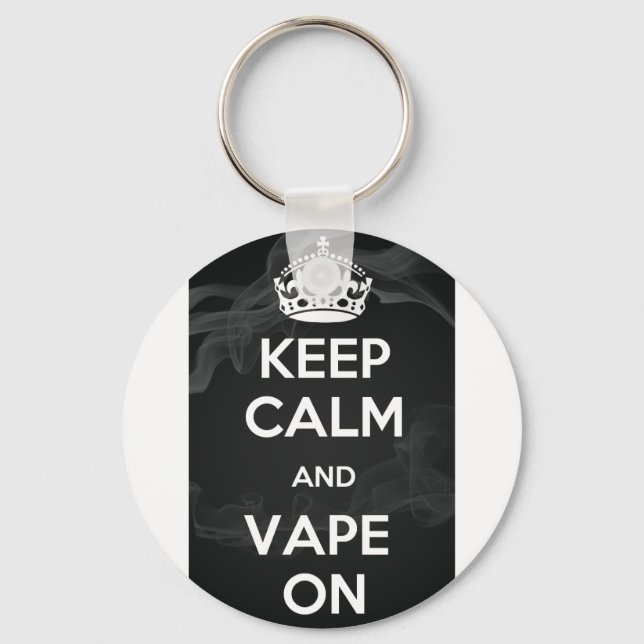 Keep Calm and Vape On Keychain (Front)