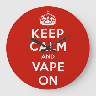 Keep Calm and Vape On Large Clock
