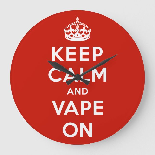 Keep Calm and Vape On Large Clock (Front)