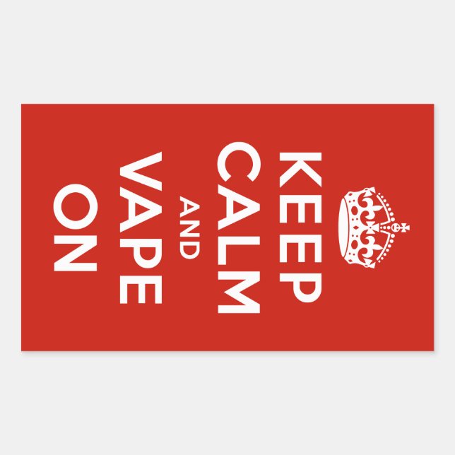 Keep Calm and Vape On Rectangular Sticker (Front)
