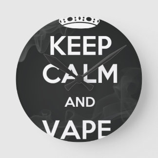 Keep Calm and Vape On Round Clock