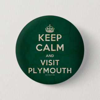 'Keep Calm and Visit Plymouth' Badge Button