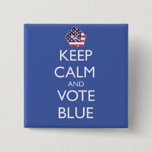 Keep Calm and Vote Blue Button