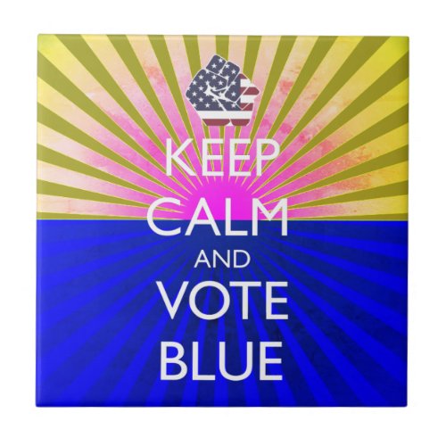 Keep Calm and Vote Blue Ceramic Tile