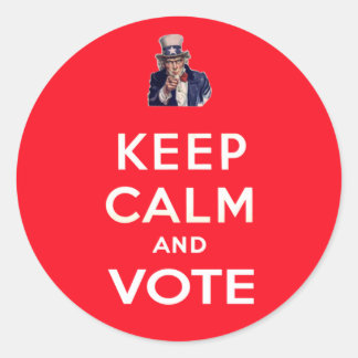 Keep Calm and Vote Classic Round Sticker