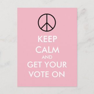 Keep Calm And VOTE Custom Pink Postcards