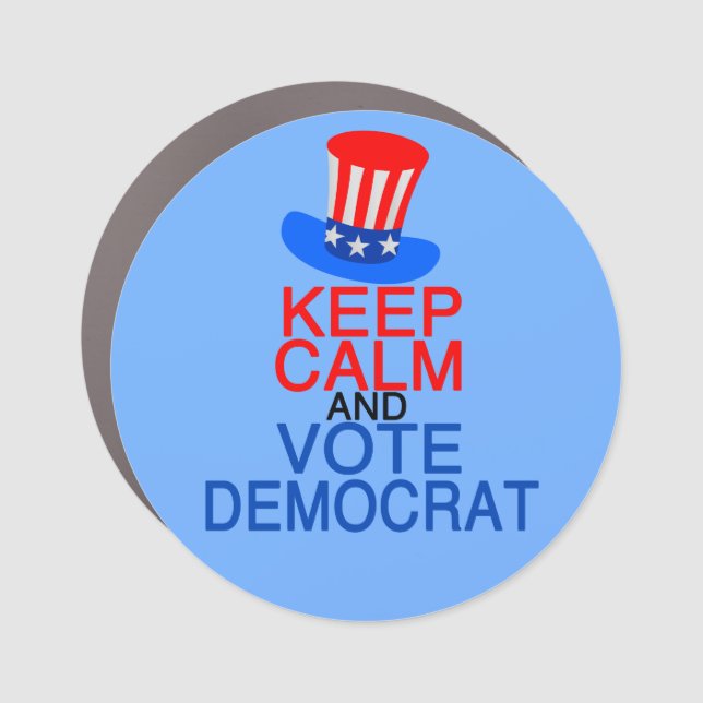 Keep Calm and Vote Democrat Blue Political Car Magnet (Front)