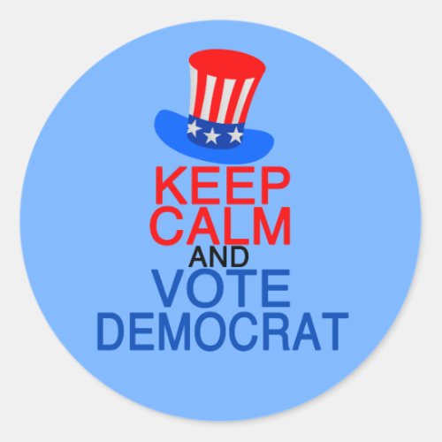 Keep Calm and Vote Democrat Classic Round Sticker