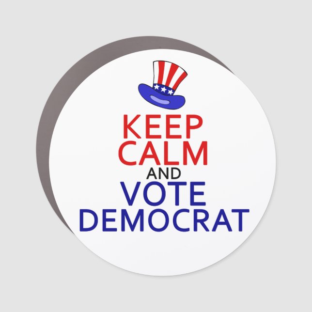 Keep Calm and Vote Democrat Funny Political Car Magnet (Front)