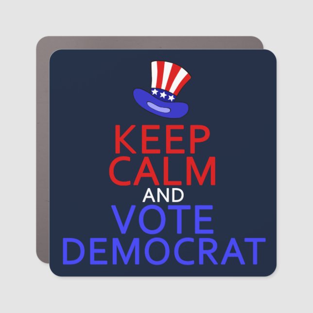 Keep Calm and Vote Democrat Political Election Car Magnet (Front)