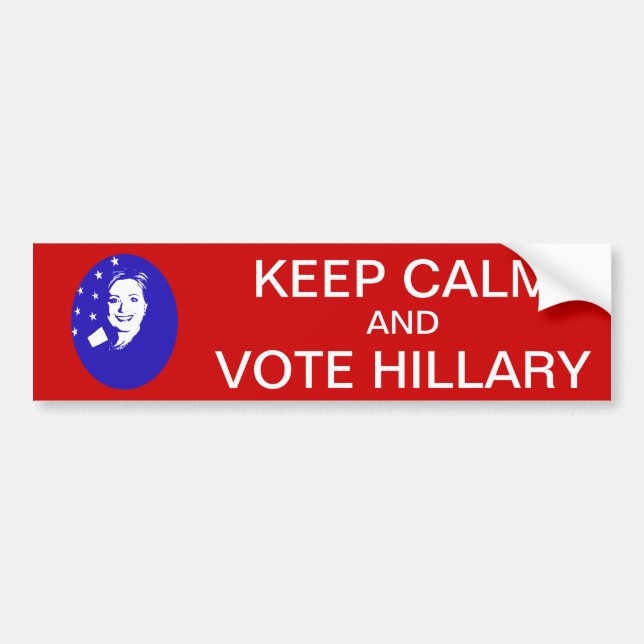 Keep Calm and Vote Hillary Bumper Sticker (Front)
