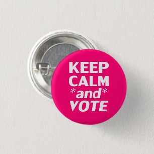 keep calm and vote modern typography hot pink button
