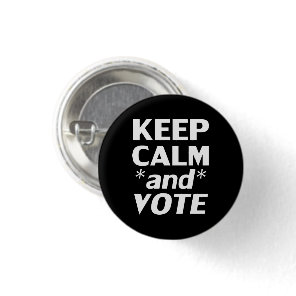 keep calm and vote modern typography white black button