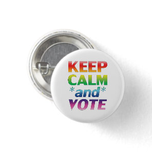 Keep Calm and Vote rainbow gradient typography Button