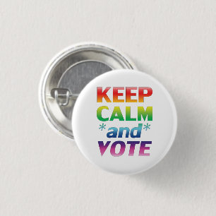 Keep Calm and Vote rainbow gradient typography Button